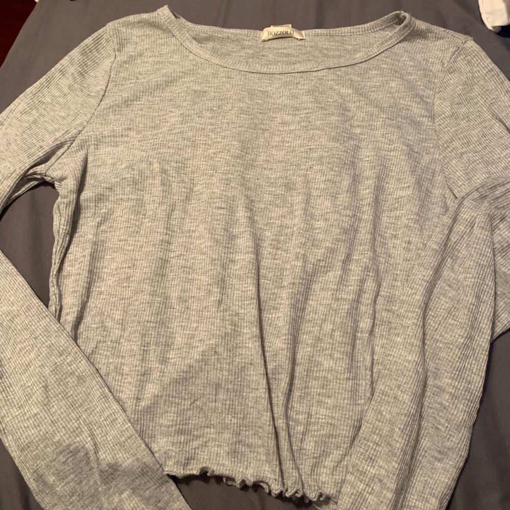 Knit Long Sleeve Crop Top